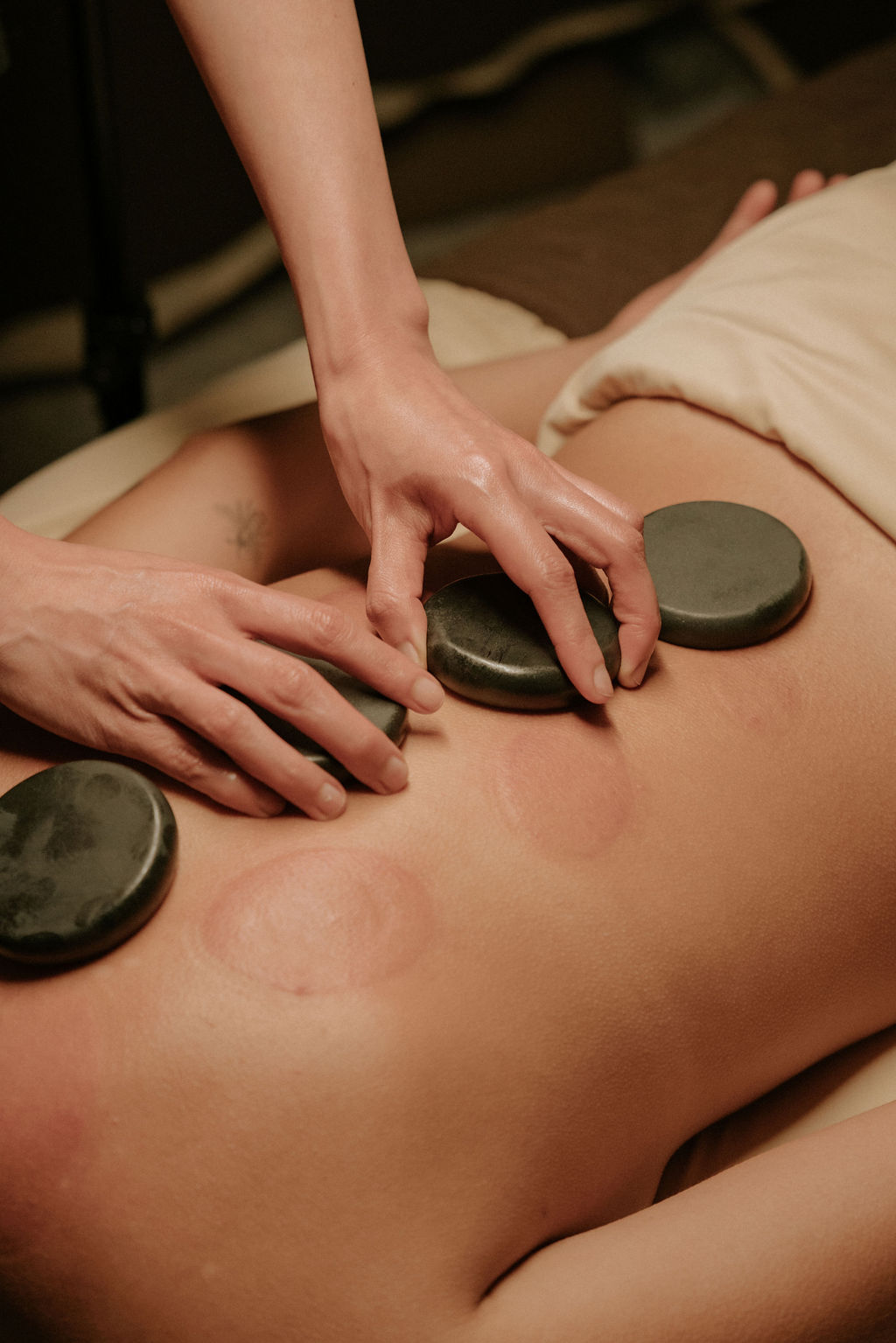 Hot stone massage therapy at Siam Ivory Spa San Antonio